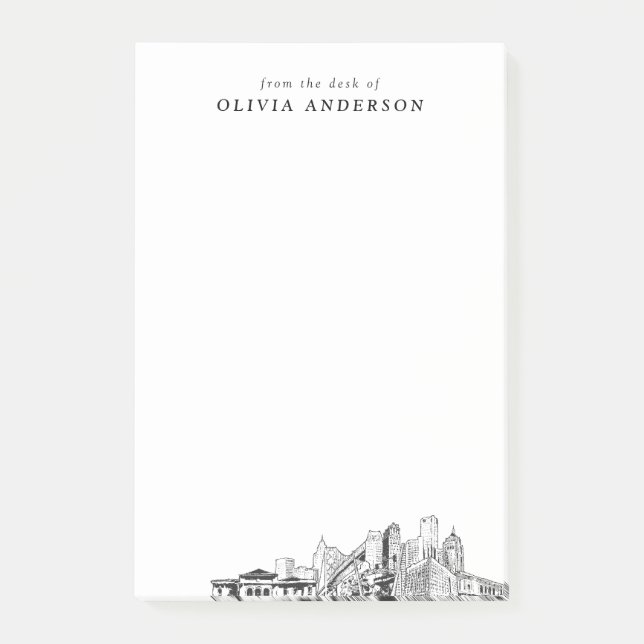 Bloco De Notas Presente Profissional Detroit Moderno Personalizad (Frente)