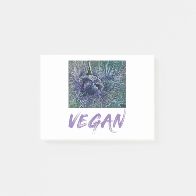 Bloco De Notas Presente Vegan Red Cabbage Vintage (Frente)