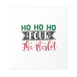 Bloco De Notas Presente Xmas | Ho Ho Pour The Merlot