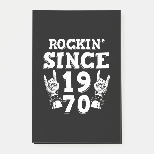 Bloco De Notas Presente Xmas | Rockin Desde 1970 (Frente)