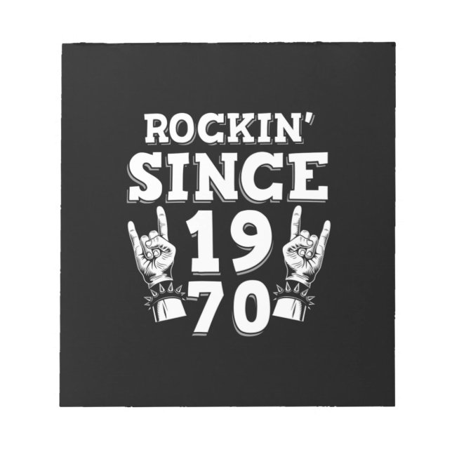 Bloco De Notas Presente Xmas | Rockin Desde 1970 (Frente)
