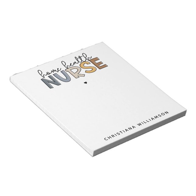 Bloco De Notas Presentes de Apreciação de Enfermeiro Doméstico Pe (Inclinado)