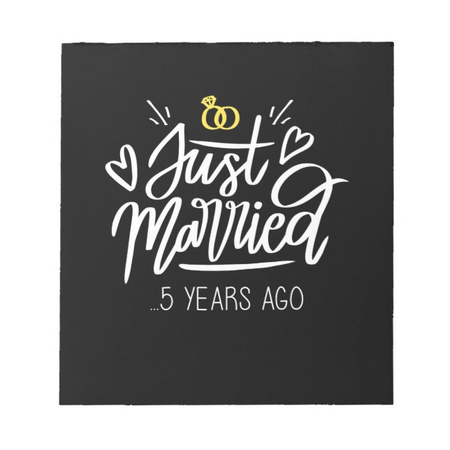 Bloco De Notas Presentes de Casamento | 5 Casamento (Frente)