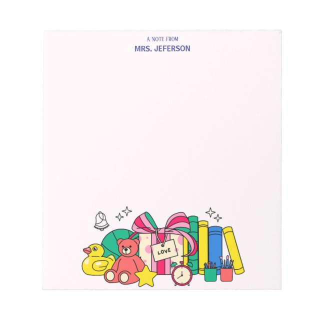 Bloco De Notas Presentes de Natal com Giz, Urso de Pelúcia, Livro (Frente)