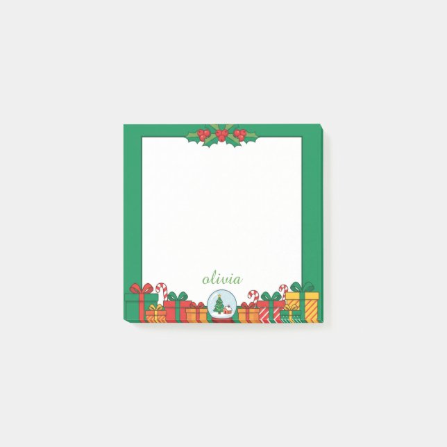 Bloco De Notas Presentes de Natal Fofo & Azevinho (Frente)