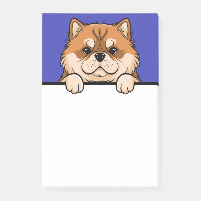 Bloco De Notas Presentes de papelaria fofa de cachorro Chow Chow  (Frente)