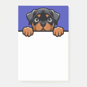 Bloco De Notas Presentes de Rottweiler Fofo Espiando para Amantes