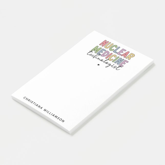 Bloco De Notas Presentes do tecnólogo de Medicina Nuclear Persona (Inclinado)