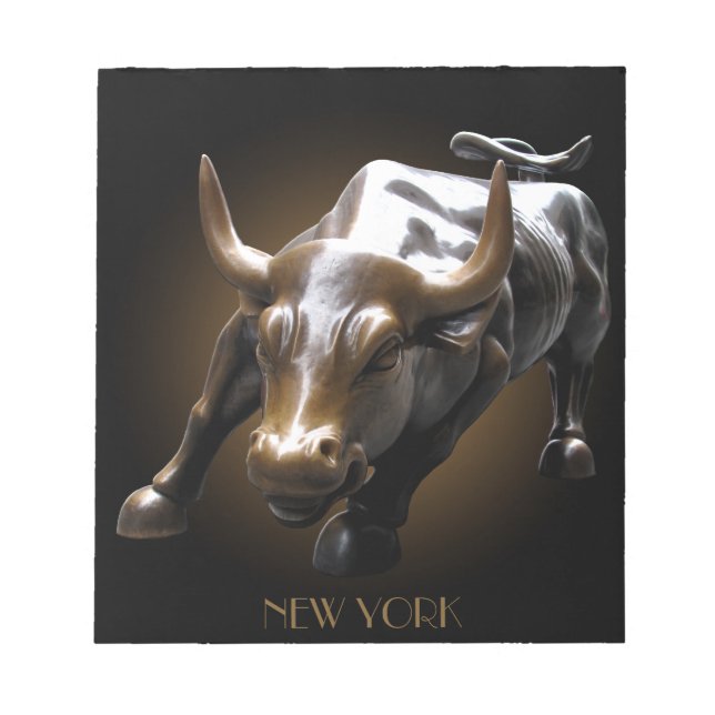 Bloco De Notas Presentes Notepad Bull Statue em Nova Iorque (Frente)