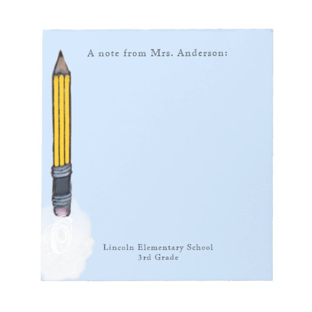 Bloco De Notas Presentes personalizados para professores (Frente)