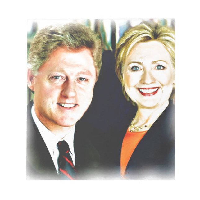 Bloco De Notas Presidente Bill Clinton e Presidente Hillary Clint (Frente)