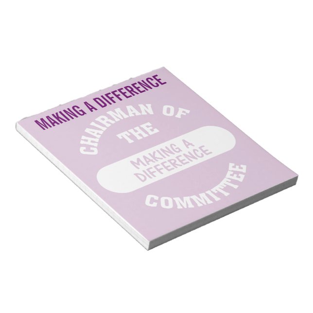 Bloco De Notas Presidente do Comitê Fazer a Diferença (Inclinado)