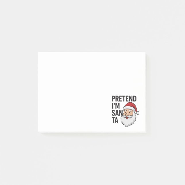 Bloco De Notas Pretend I’m Santa - Funny Christmas Quote (Frente)
