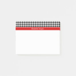 Bloco De Notas Preto Branco Xadrez Vermelho Nome Monograma