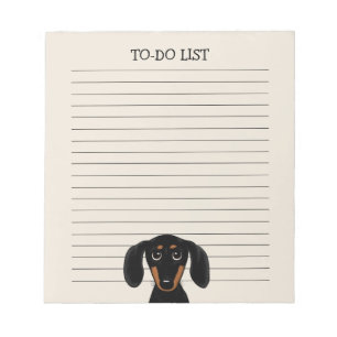 Bloco De Notas Preto-Cinto e Tan Dachshund   Cachorro-Vidro
