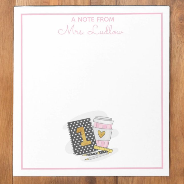 Bloco De Notas Preto de Apreciação de Professores do Primeiro Gra (Criador carregado)