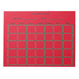 Bloco De Notas Preto do Calendário Vermelho