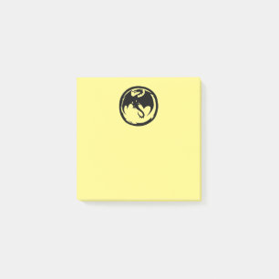 Bloco De Notas Preto Dragão amarelo 3x3 folhas de anotações