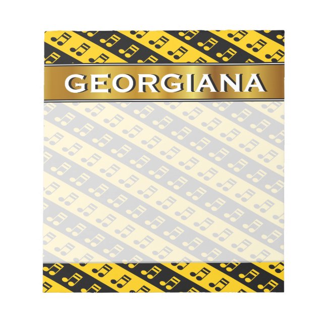 Bloco De Notas Preto e Amarelo - Seminário - Sexto Padrão de Nota (Frente)