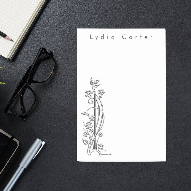 Bloco De Notas Preto e branco básicos mínimos simples (Criador carregado)