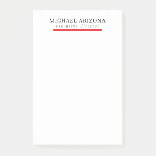 Bloco De Notas Preto e Branco Minimalista Simples Chic Moderno Si