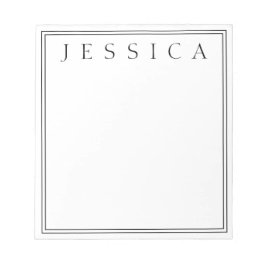 Bloco De Notas Preto e Branco | Seu Nome