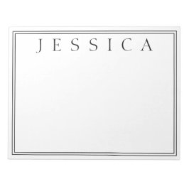 Bloco De Notas Preto e Branco | Seu Nome