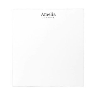 Bloco De Notas Preto Minimalista Moderno Simples Personalizado Li