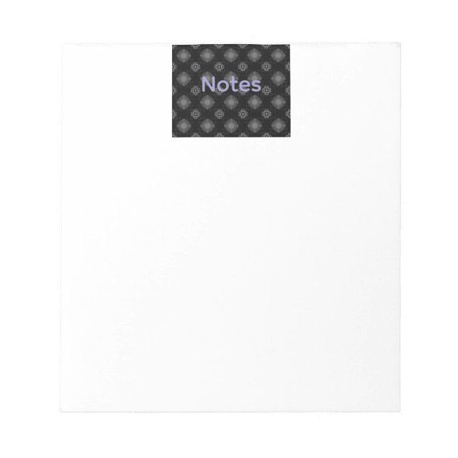 Bloco De Notas Preto Pad de Notas de Padrão (Frente)