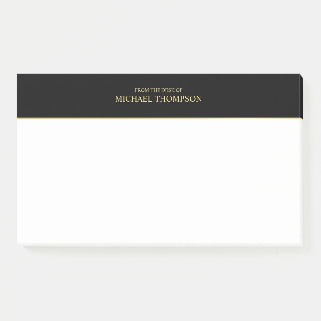 Bloco De Notas Preto profissional e Dourado (Frente)