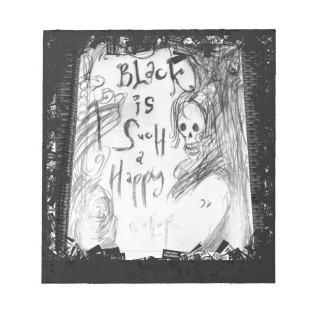 Bloco De Notas preto, uma cor tão feliz (Frente)