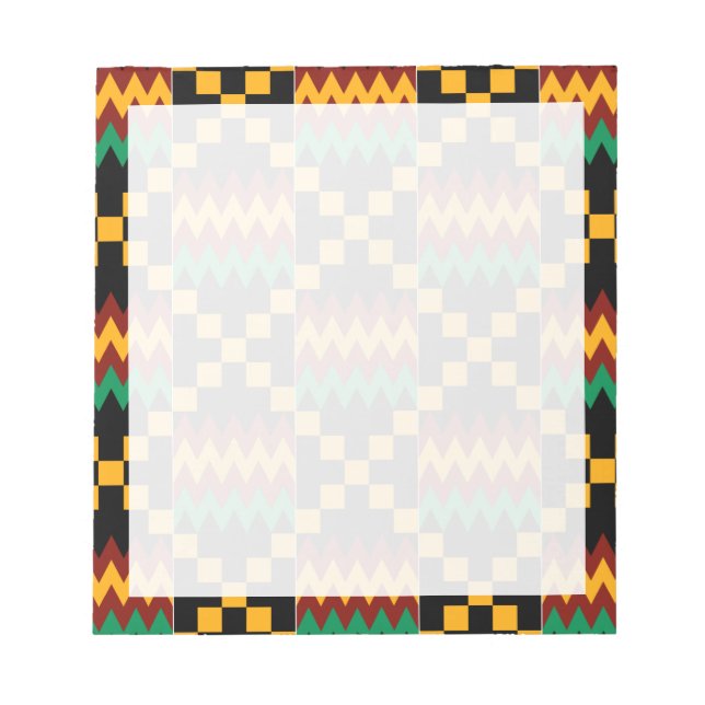 Bloco De Notas Preto Vermelho Amarelo Verde Kwanzaa Kente Cloth (Frente)