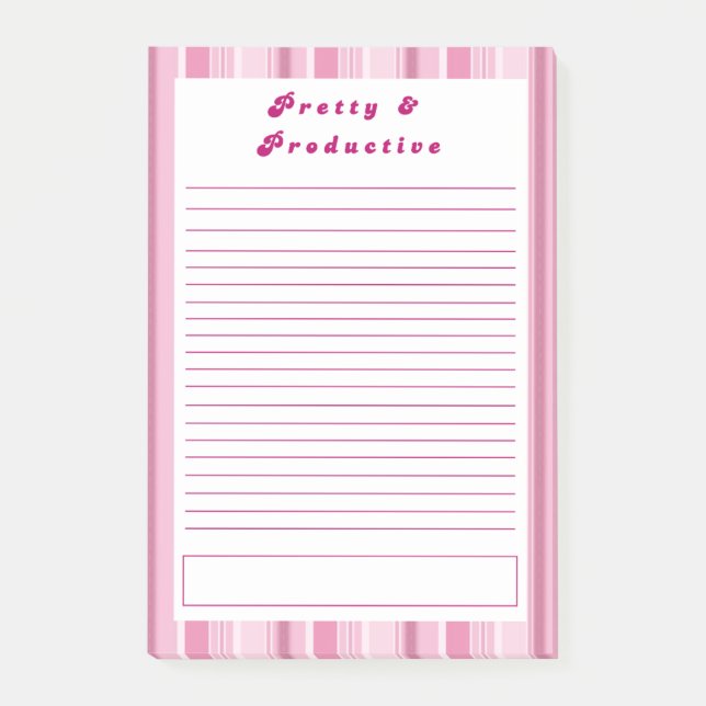 Bloco De Notas Pretty and Productive (Frente)