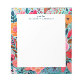 Bloco De Notas Pretty Botanical Girly Floral