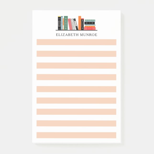 Bloco De Notas Pretty Custom Name Book Lover (Frente)