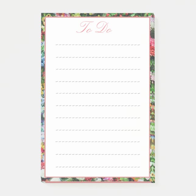 Bloco De Notas Pretty Floral Border To Do List (Frente)