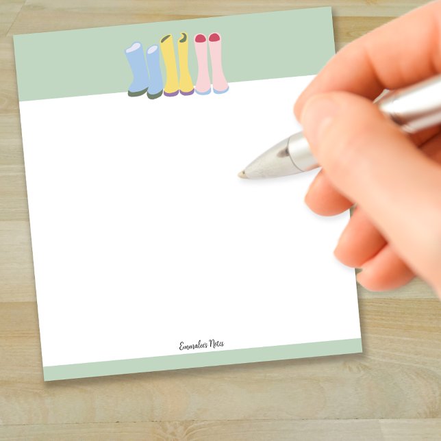 Bloco De Notas Primavera Gardening Boots personalizáveis (Criador carregado)