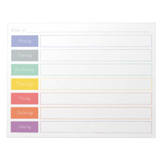 Bloco De Notas Primavera Rainbow Weekly Planner Rasgar Do Bloco D