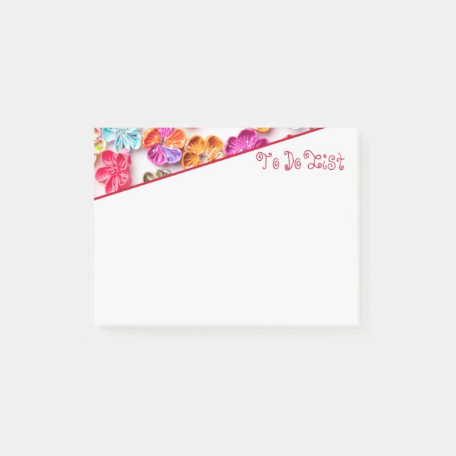 Bloco De Notas Primavera tecido com costura manual Flores multico (Frente)
