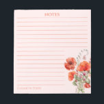 Bloco De Notas Primavera Wildflower Poppy Floral Personalizado<br><div class="desc">Eleve sua experiência de anotação com nosso sofisticado Bloco de Anotações Rosa Personalizado de Flor Vermelho Selvagem. Criado com uma impressionante indústria de aquarela, este bloco de notas apresenta um design cativante que pode ser personalizado com o seu nome ou com os nomes dos seus entes queridos. Perfeito para uso...</div>
