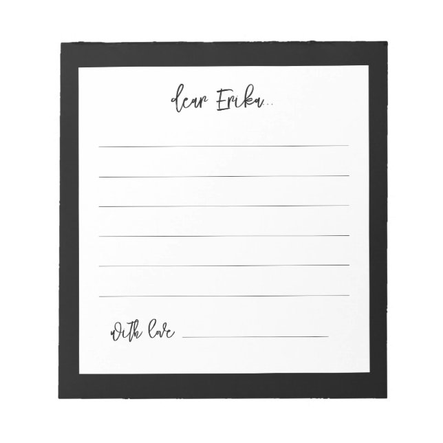 Bloco De Notas Primeiro aniversario da cápsula em preto contempor (Frente)