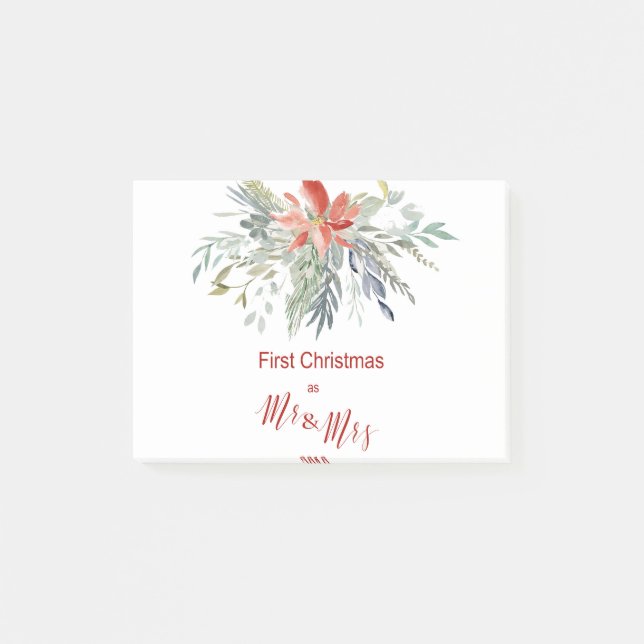 Bloco De Notas Primeiro Natal Juntos como Sr. e Sra. (Frente)