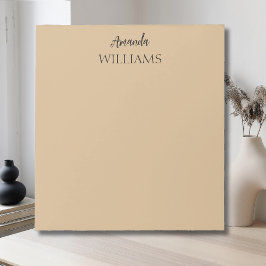 Bloco De Notas Primeiro Sobrenome Elegante de Trendação Negra | T