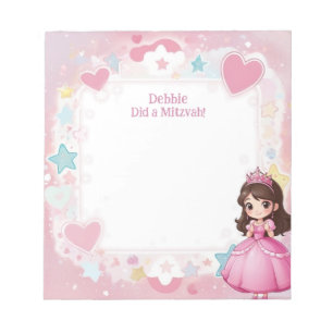 Bloco De Notas Princesa Rosa Pensava que Brunette Personalizava M