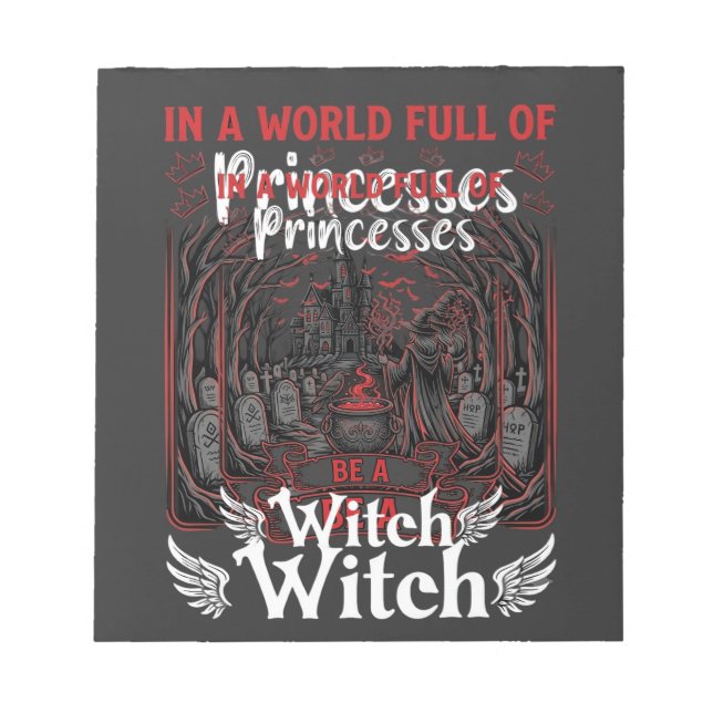 Bloco De Notas Princesas Sejam Bruxas Halloween Castelo Caldeirão (Frente)