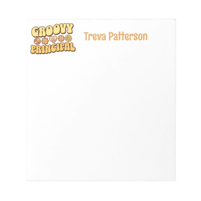 Bloco De Notas Principal Personalizado do Retro Groovy (Frente)