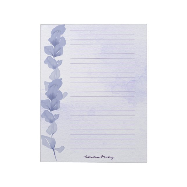 Bloco De Notas Printable Lavender Lined Paper – Personalized (Invertido)