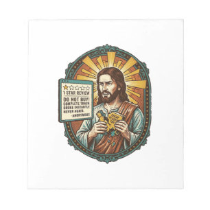 Bloco De Notas Produto de revisão de Jesus Influenciador Ruim Fal