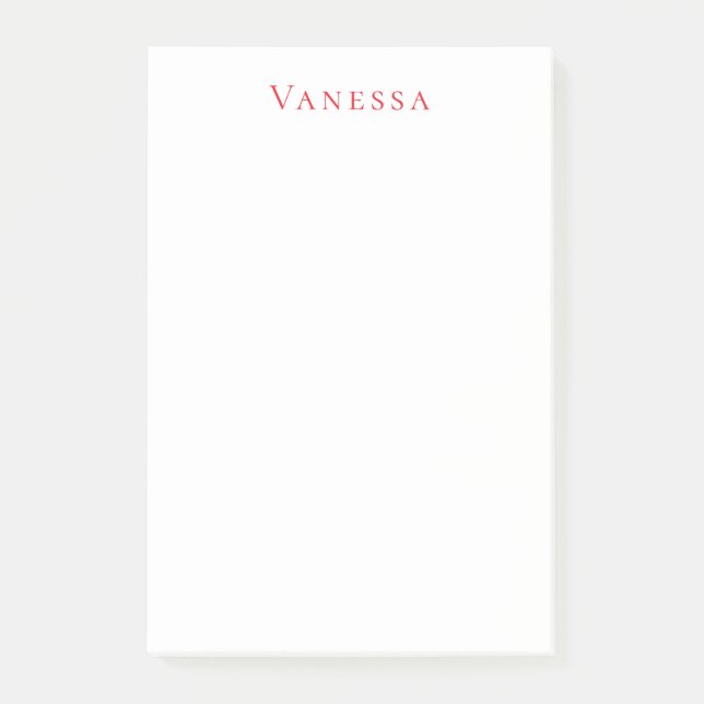 Bloco De Notas Professional classical font own name custom red (Frente)