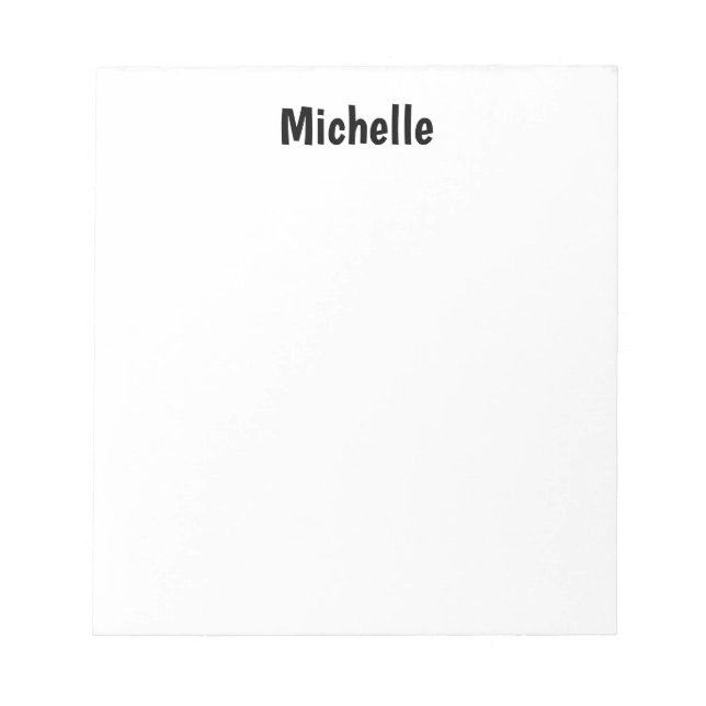 Bloco De Notas Professional Modern Minimalist Plain Own Name (Frente)